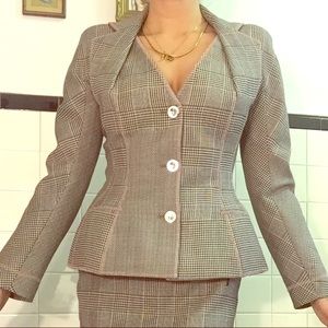 Christian Dior Plaid Herringbone Houndstooth Suit